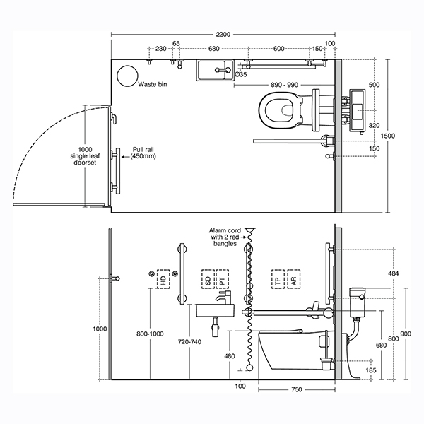 Concept Freedom Wall Hung Doc M Pack With Black Rails | Doc M WC Rooms ...