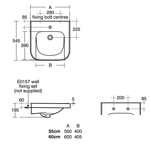 Contour 21 Accessible 55 60cm Washbasin 