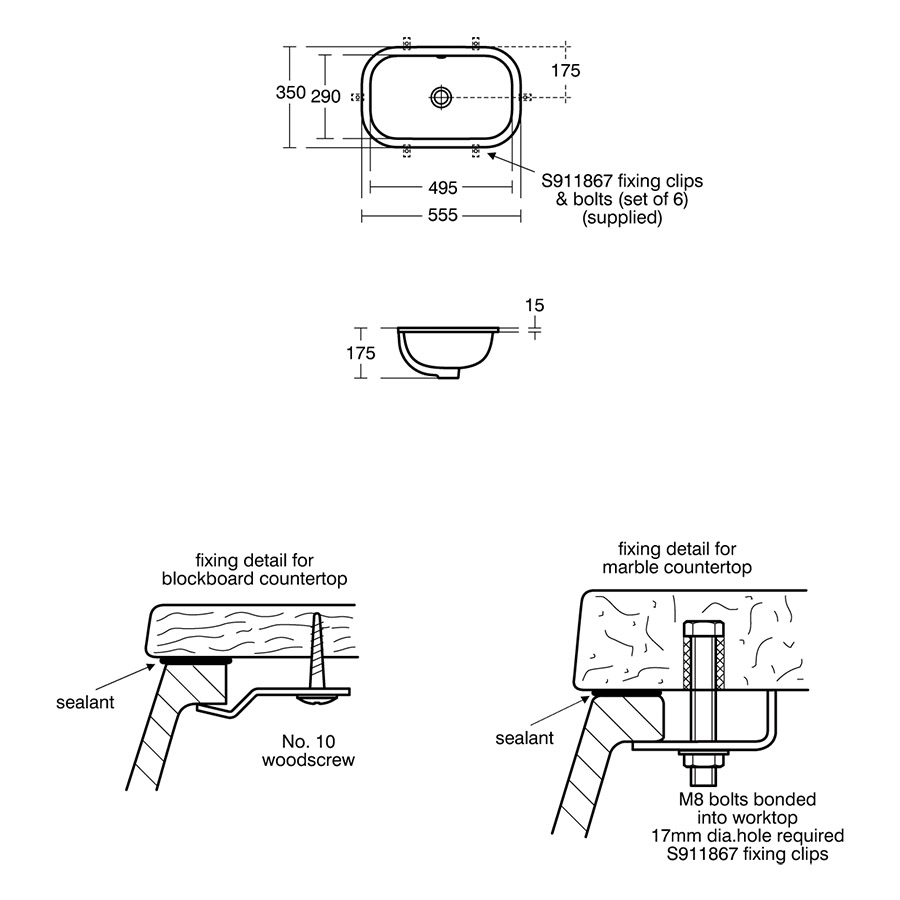 Contour 21 50cm Under-Countertop Washbasin | Under Countertop Basins ...