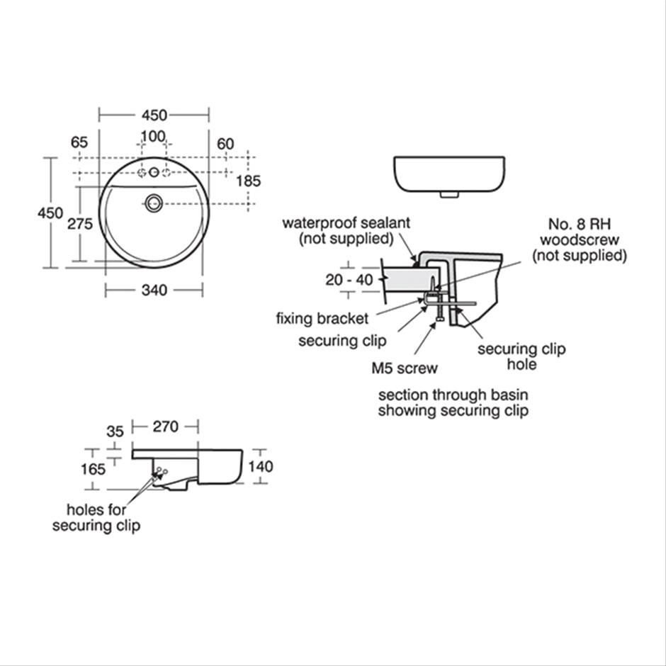 Edit R 45cm Semi-Countertop Washbasin | Semi-Recessed Basins | Wash ...