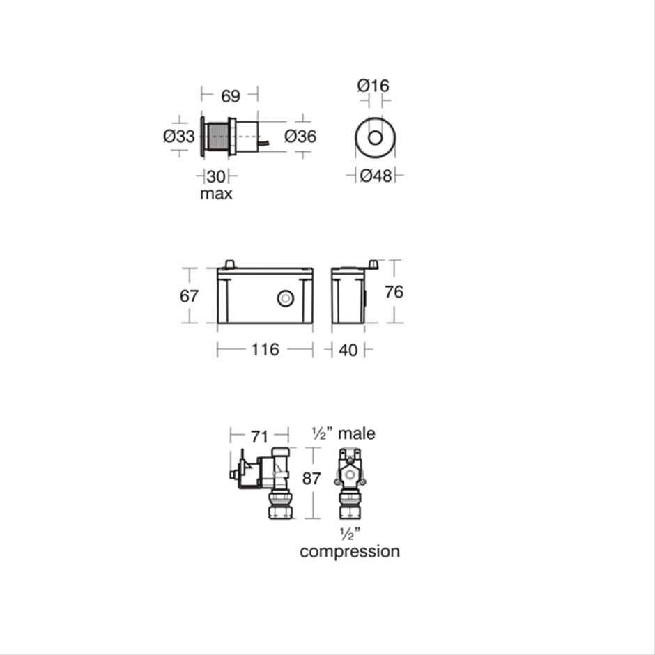 Sphero Midi 55cm | Cistern Supply | Urinals | Bluebook