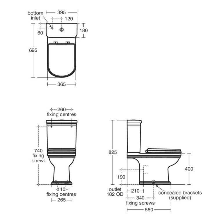 Calla Close Coupled Toilet Close Coupled Toilets Toilets Bluebook   IS Calla E222701 TecDrw GB 