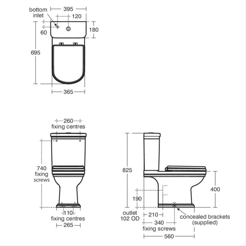 Calla Close Coupled Toilet Close Coupled Toilets Toilets Bluebook   IS Calla E222801 TecDrw GB Preview 