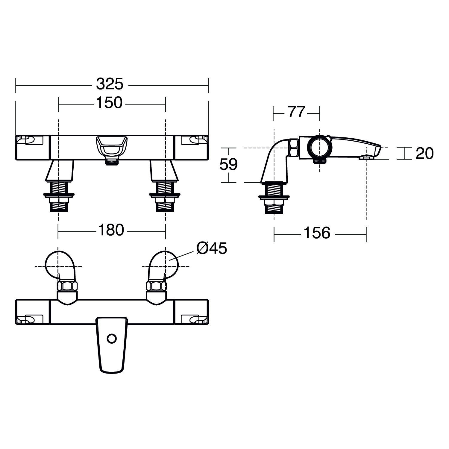 Ceratherm T50 Exposed Thermostatic Bath Shower Mixer | Mixer Shower ...