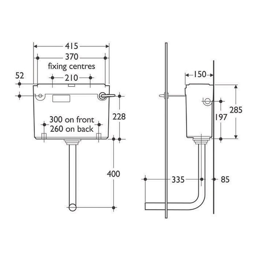 Conceala 2 Dual Flush Concealed Lever Cistern Toilet Cisterns Toilets Bluebook