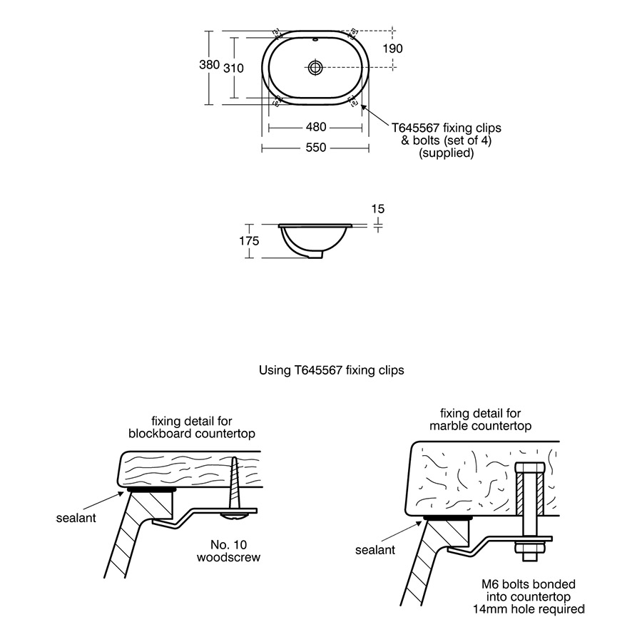 Concept Oval 48/55/62cm Under-Countertop Washbasin | Under Countertop ...