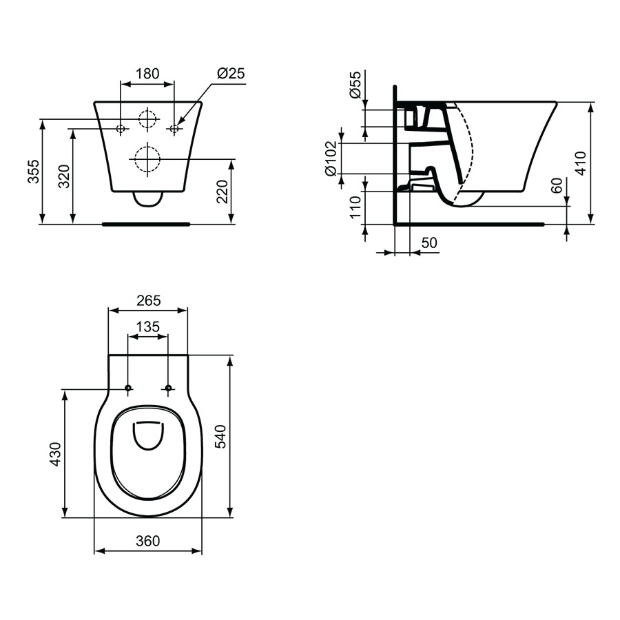 Connect Air Wall Hung Toilet Bowl With Aquablade Technology | Wall Hung ...