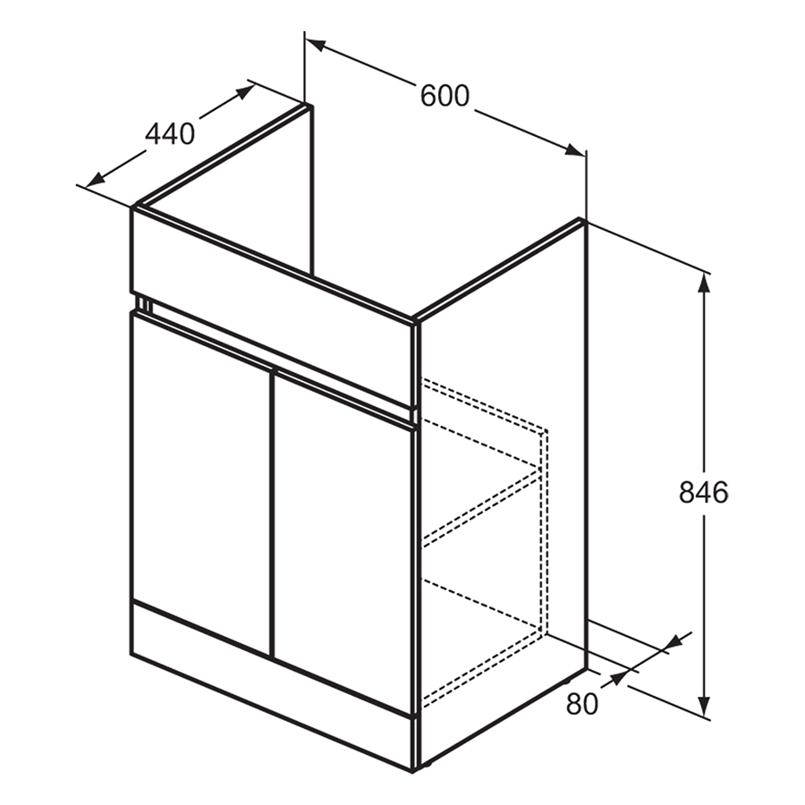 Eurovit+ 50cm / 60cm Floor Standing Vanity Unit | Basin Unit ...