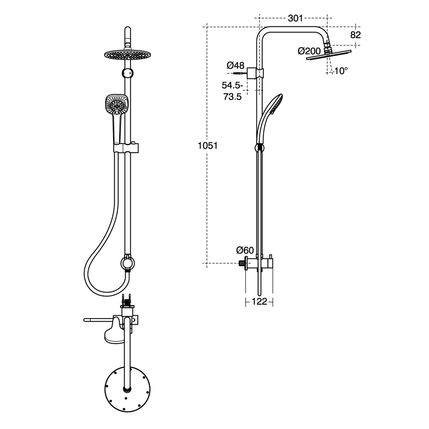 Idealrain Shower System Kits, Round | Shower Systems | Showers | Bluebook