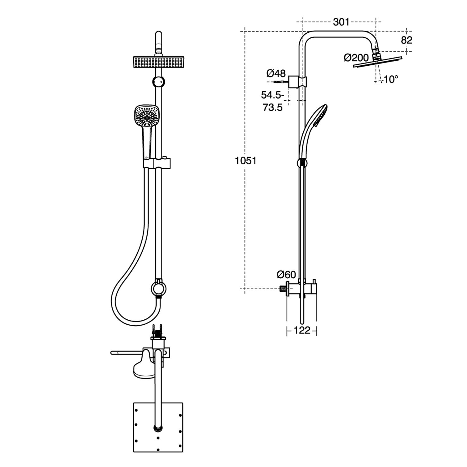 Idealrain Shower System Kits, Square Shower Systems Showers Bluebook