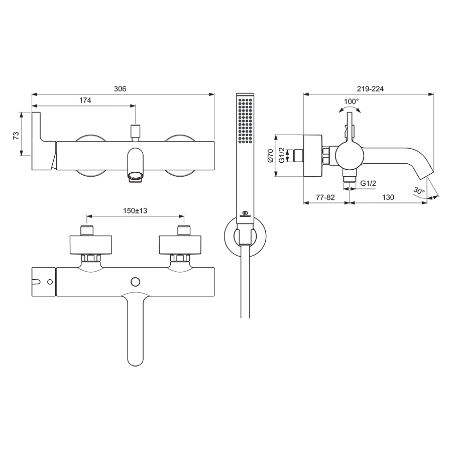 Joy Single Lever Exposed Shower Mixer | Mixer Shower Valves | Showers ...