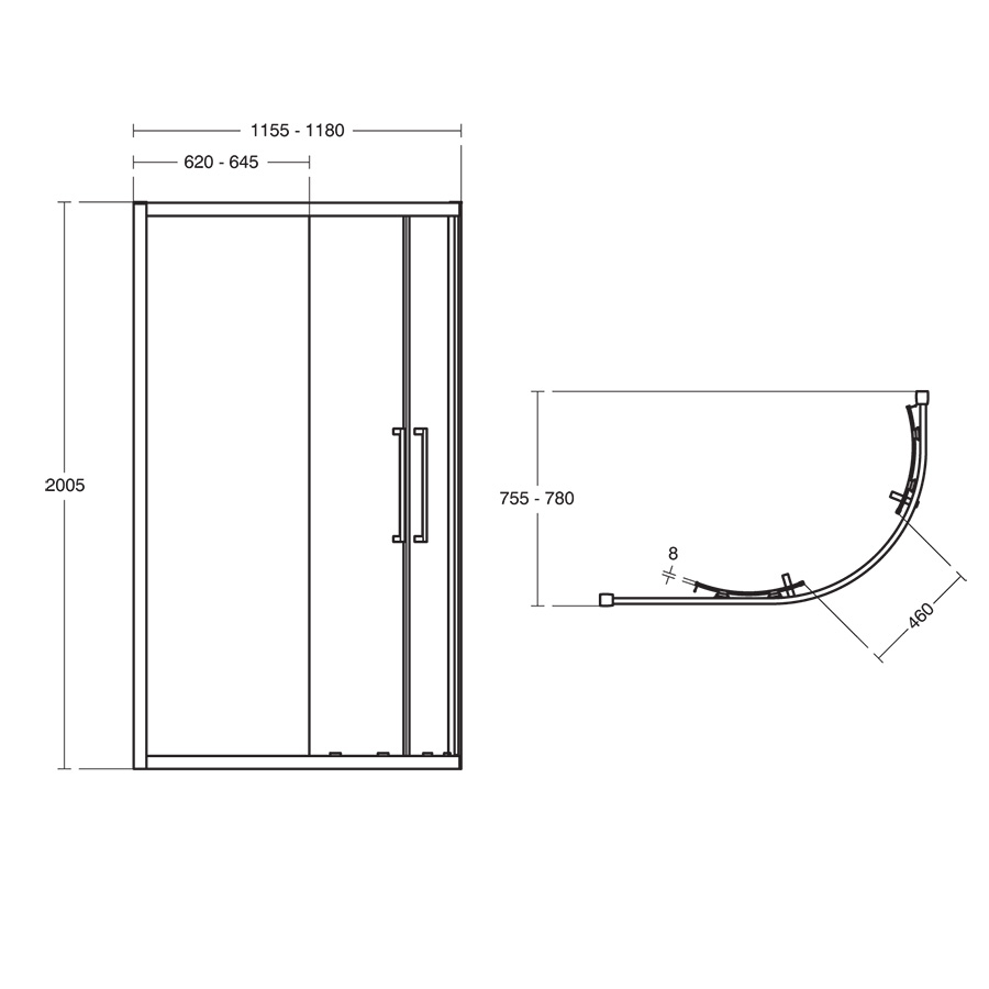 IS i.life Offset quadrant enclosure | Offset Quadrant | Shower ...