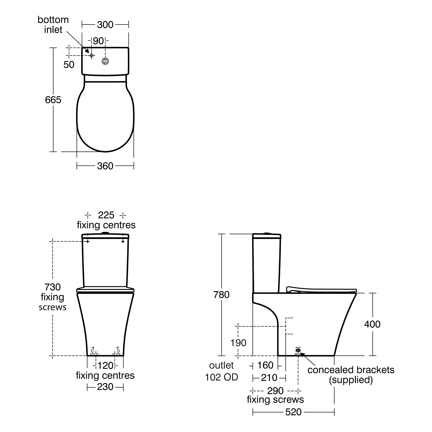 Isarca Close Coupled WC Suite Close Coupled Toilets Sottini