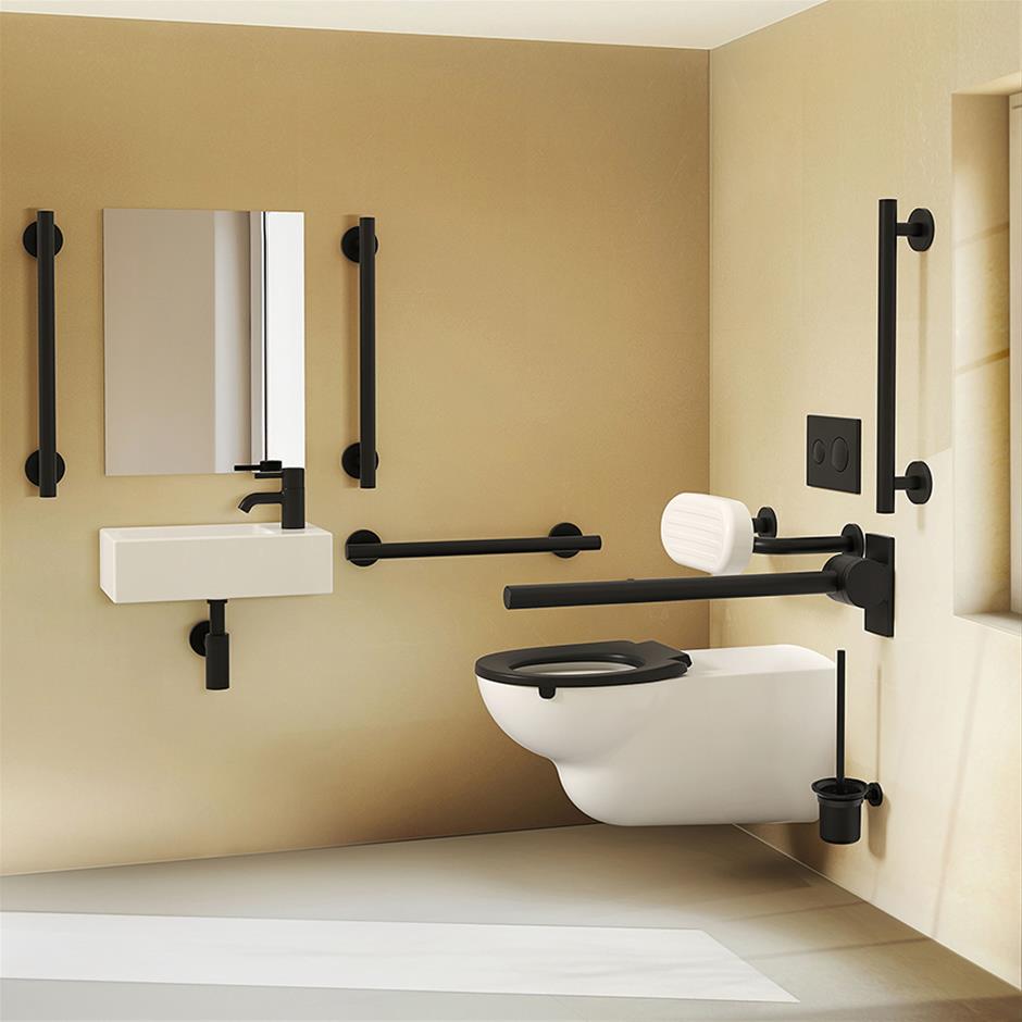 Doc M Contour 21 Wall Hung Pack - Black Rails | Doc M WC Rooms | Doc M ...