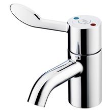Contour 21+ 1 hole thermostatic basin mixer, single sequential lever with copper tails