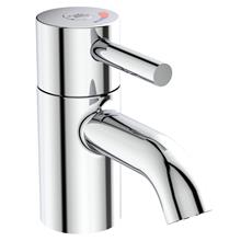 Contour 21+ Outline 1 hole thermostatic basin mixer, single sequential lever with flexible tails