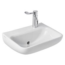 Contour 21+ 50cm back outlet washbasin, one right hand taphole and anti-microbial glaze