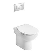Contour 21+ back-to-wall rimless toilet bowl with raised horizontal outlet and anti-microbial glaze