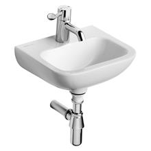 Contour 21 37cm handrinse washbasin, 1 taphole, no overflow, no chainstay hole, bottom outlet