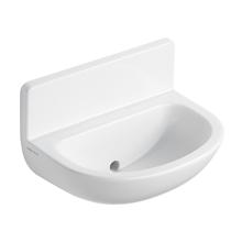 Contour 21 back outlet washbasin, 50cm with 150mm upstand splashback, no tapholes, no overflow, no chainstay hole