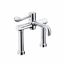 Markwik 21+ 2 hole thermostatic basin mixer, single sequential lever, demountable