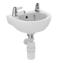 Sandringham 21 handrinse washbasin 35cm, 2 taphole, with overflow and chainstay hole