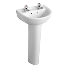 Sandringham 21 handrinse washbasin 45cm, 2 tapholes, with overflow and chainstay hole