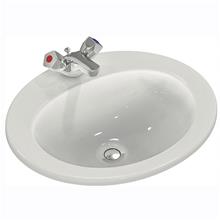 Sandringham 21 countertop washbasin 50cm, 1 taphole with overflow, no chainstay hole