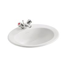 Sandringham 21 countertop washbasin 50cm, 1 taphole with overflow, no chainstay hole