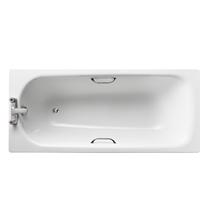 Sandringham 21 160cm x 70cm standard gauge steel bath with chrome plated grips, two tapholes and anti-slip*