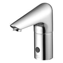 Sensorflow 21 washbasin mounted tall spout with integral sensor, anti-vandal laminar flow outlet, copper tube inlet, servicing valve and filter, mains