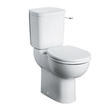 Contour 21 close coupled raised height toilet bowl with horizontal outlet, 75cm projection with floor fixing kit