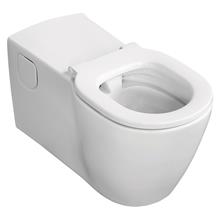 Concept Freedom wall hung rimless toilet bowl with horizontal outlet, 75cm projection