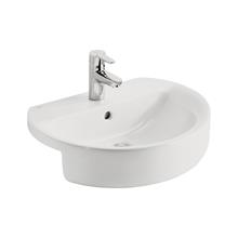 Concept Sphere 55cm semi countertop washbasin, 1 taphole with overflow