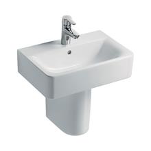 Concept Cube 55cm short projection washbasin, 1 taphole with overflow