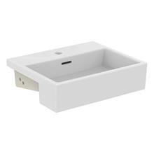 Extra 50cm 1 taphole semi-countertop washbasin with overflow
