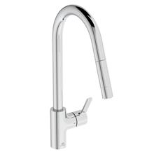 Gusto single lever round c shape pull out spout kitchen mixer