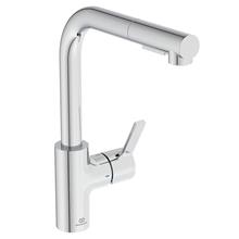 Gusto single lever 1 taphole round L shape two function pull out spout kitchen mixer