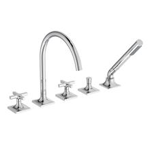 Joy Neo dual control 5 hole bath shower mixer with spout and cross handles 