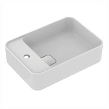 Strada II 50cm rectangular vessel washbasin, 1 taphole with overflow