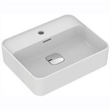 Strada II 50cm rectangular vessel washbasin, 1 taphole with overflow
