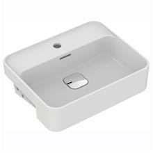 Strada II 50cm semi-countertop washbasin, 1 taphole with overflow