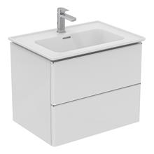 Strada II 600mm wall hung vanity unit with 2 drawers
