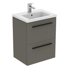 i.life S 50cm compact wall hung vanity unit with 2 drawers