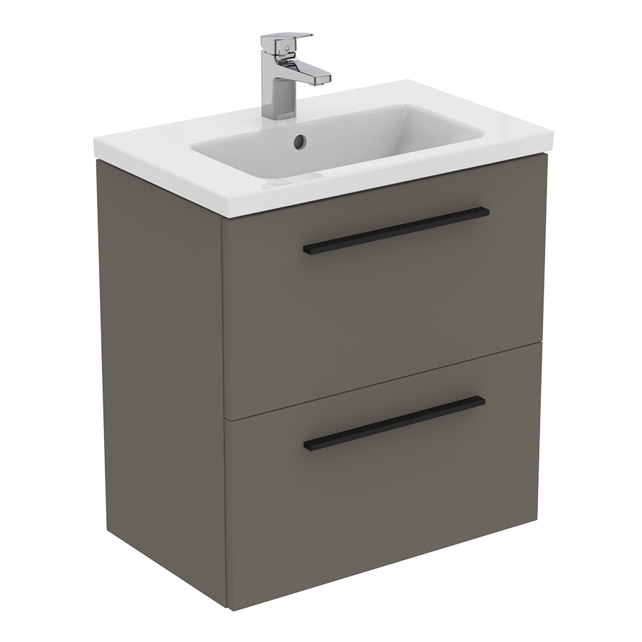 I.life S 50 / 60 / 80cm Compact Wall Hung Vanity Unit, With 2 Drawers ...